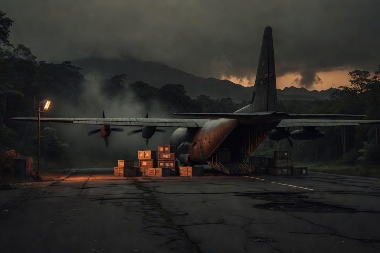 Shadowy cargo plane on a jungle airstrip tied to Kerry Committee report allegations — ConspiracyRealist.com