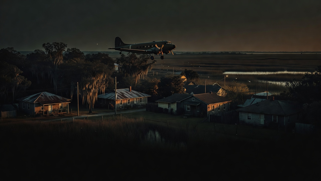 Operation Big Buzz military aircraft over Savannah at dusk — ConspiracyRealist.com