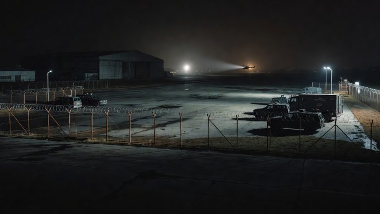 OPCW challenge inspection drill at a dark military airbase perimeter in Germany — ConspiracyRealist.com