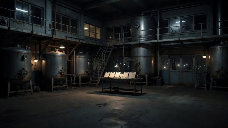 Dim vaccine production facility from the VEREX vaccine inspection trial — ConspiracyRealist.com