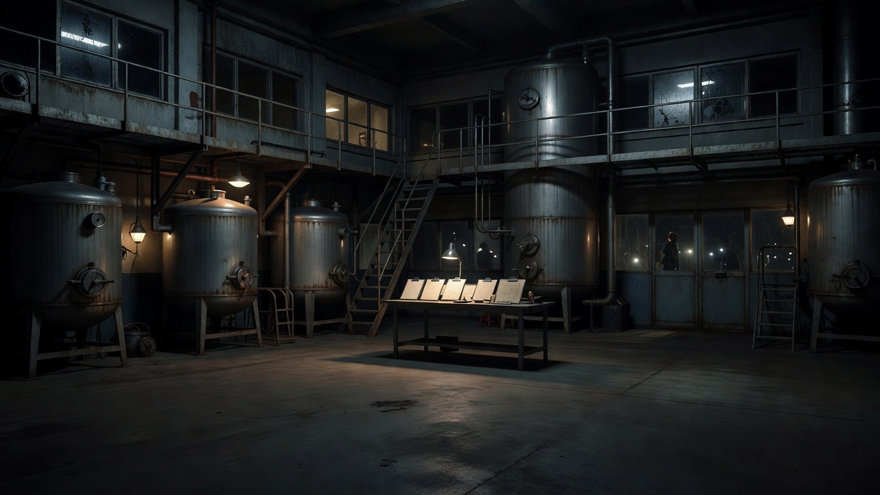 Dim vaccine production facility from the VEREX vaccine inspection trial — ConspiracyRealist.com