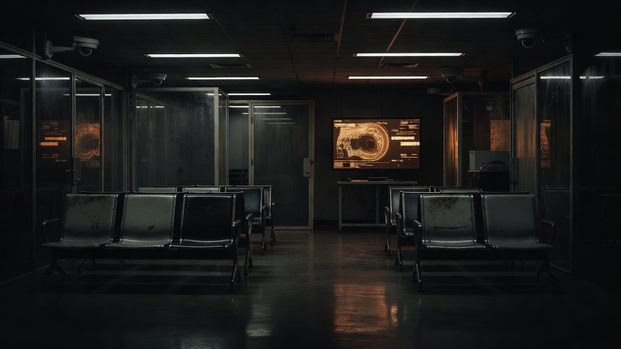 Empty airport secondary inspection room for ATS-P audit trails investigation — ConspiracyRealist.com