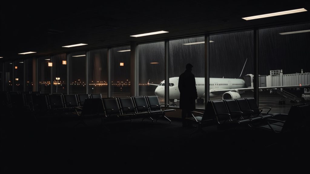 Airport gate scene evoking Quiet Skies checklist surveillance — ConspiracyRealist.com