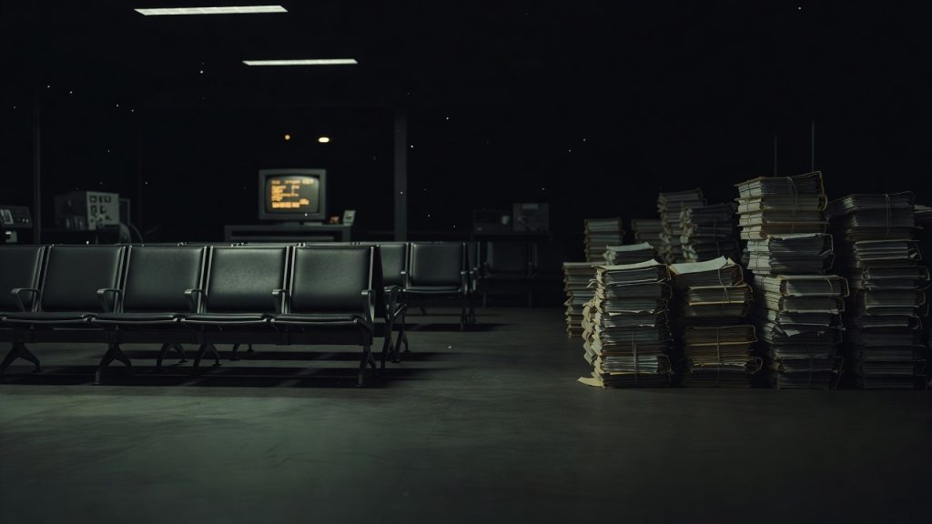 Empty airport gate symbolizing Quiet Skies data retention — ConspiracyRealist.com