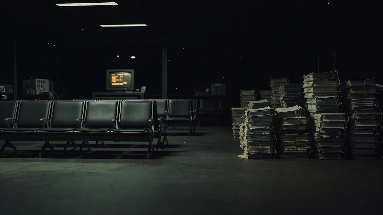 Empty airport gate symbolizing Quiet Skies data retention — ConspiracyRealist.com