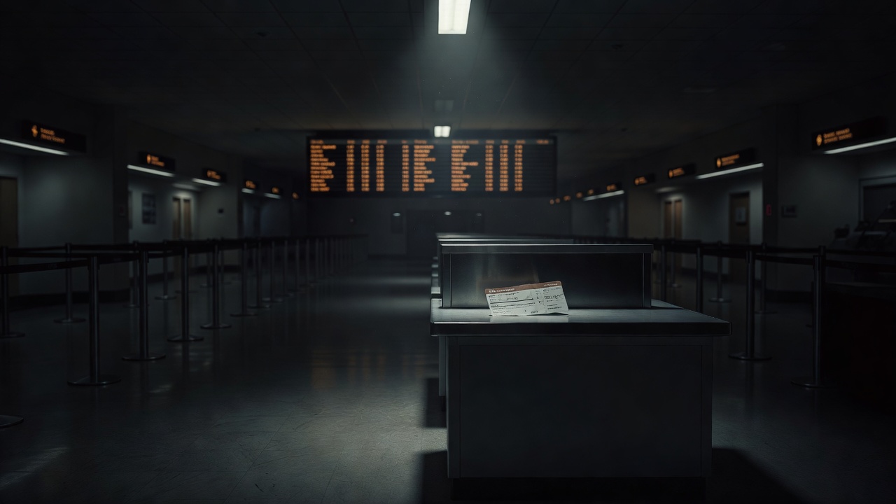 Late-night airport terminal representing Secure Flight Cleared List screening — ConspiracyRealist.com